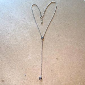 KENDRA SCOTT Double Stone Silver Necklace